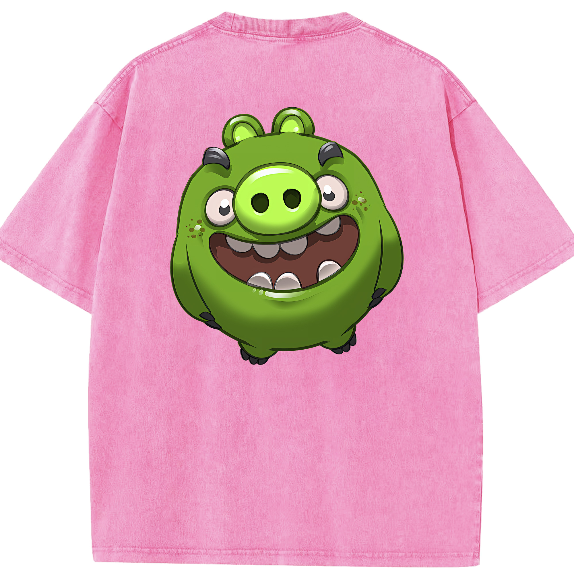 （画像用） Angry Birds アングリーバード 綿100% ヴィンテージ風 半袖Tシャツ（背面プリント）